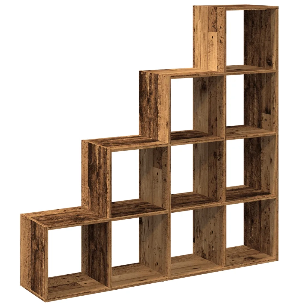 Libreria a 4 Ripiani-Scaffale per Libri-Mobile di Stoccaggio Legno Vecchio 131,5x29x131,5 cm Truciolato