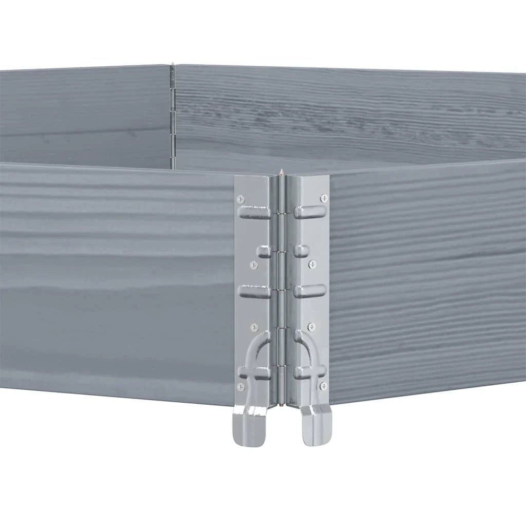 Fioriera/aiuola esagonale per piante fiori terrazza e giardino 160 x 160 cm legno di pino massiccio grigio 02_0039880