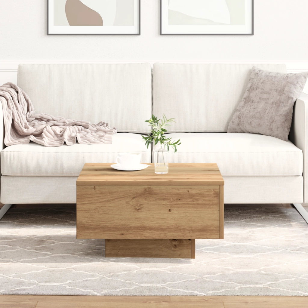 Tavolino da caffÃ¨  in rovere artigianale 55x55x31 cm in legno composito