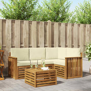 Set di divani da esterno con cuscino 5 pcs Naturale e Crema