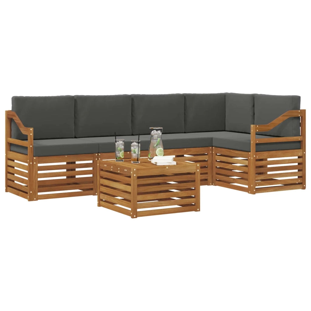 Set divano sezionale con cuscino 6 pcs Naturale e Antracite