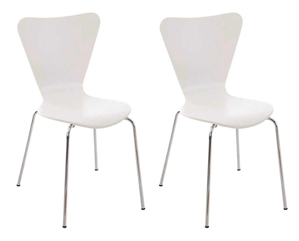 Set 2 Sedie Impilabili Calisto bianco