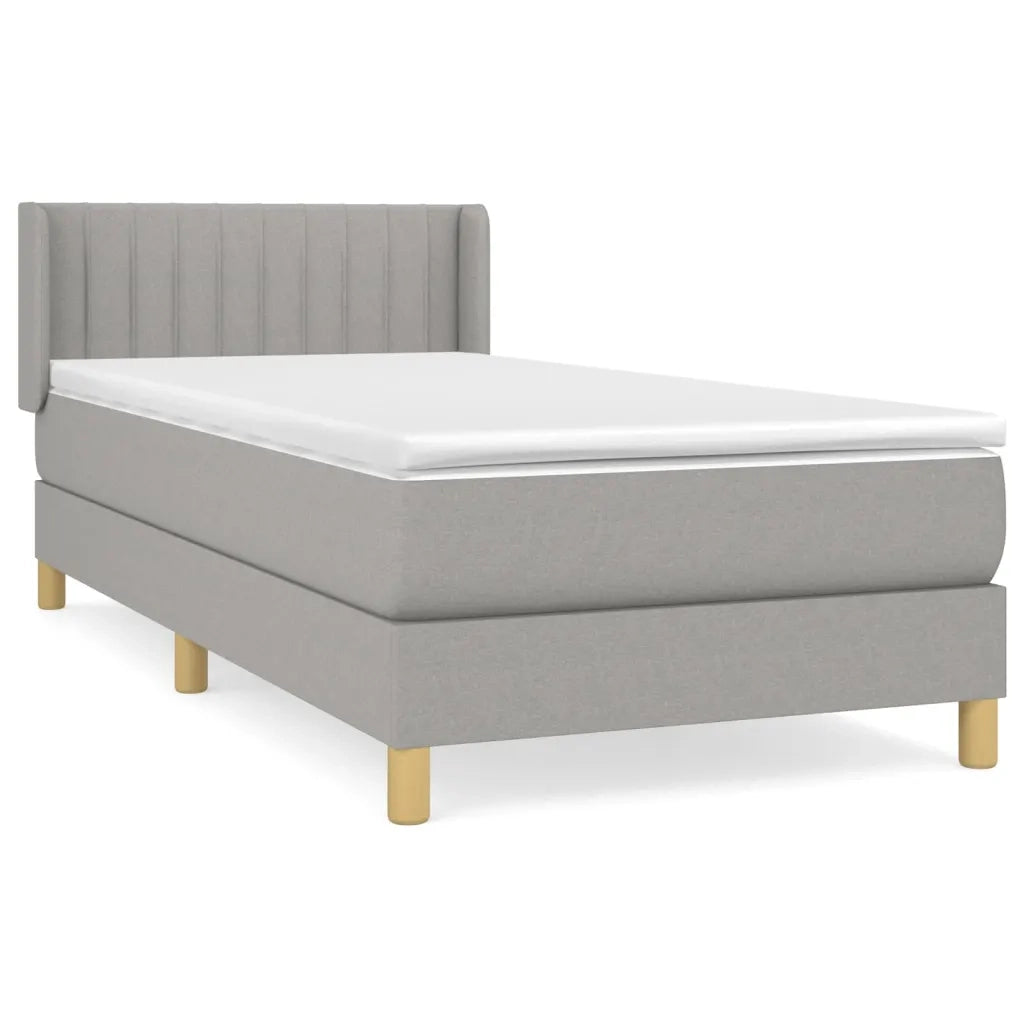 Giroletto a Molle con Materasso Grigio Chiaro100x200 cm Tessutocod mxl 122332