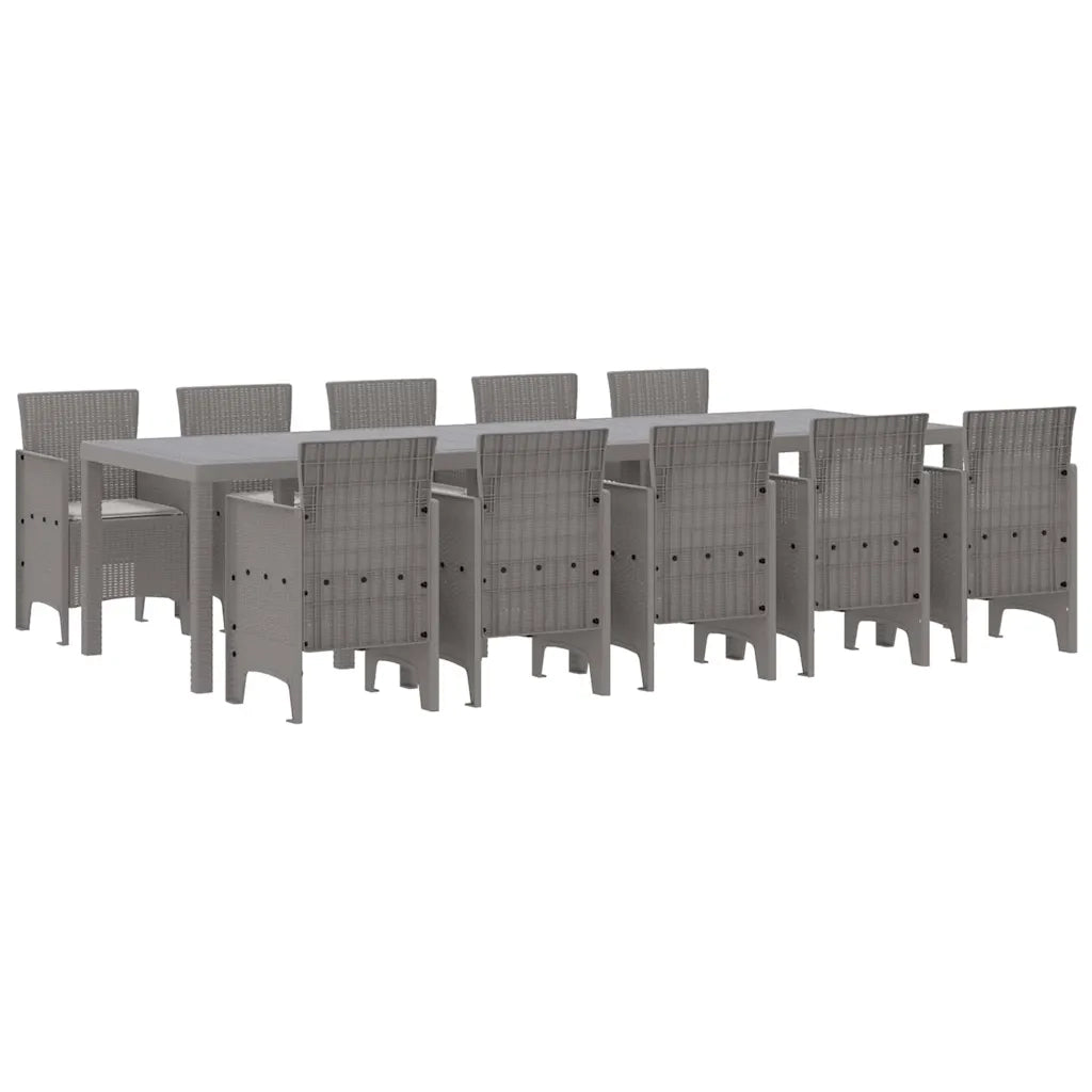 Set da Pranzo per Giardino con cuscino 11 pcs Grigio chiaro 3378769