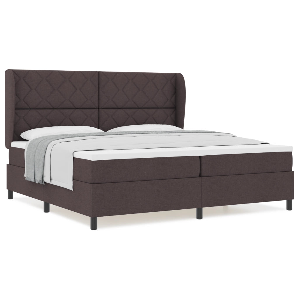 Letto a molletti  con materasso in marrone scuro, 200x200 cm in tessuto