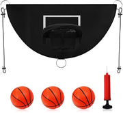 Tirannella - Trampolino - Palo da Basket con Fissaggio - Mini Basket da Gioco - Utilizzo Interno/Esterno - Materiale PVC - Lato posteriore 90x50 cm - Anello da Basket