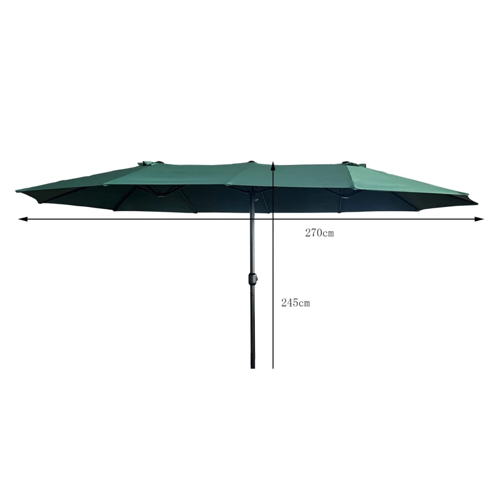 Ombrellone doppio da giardino TILIA verde scuro peso 12,3 kg dimensioni 460x270x245 cm