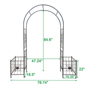 Arche per giardino in metallo - Xylo - 7.15ft nero per piante rampanti/matrimonio/prato