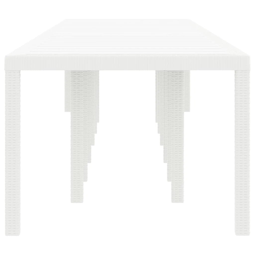 Tavolo da Giardino Bianco 400 x 100 x 73 cm polyrattan
