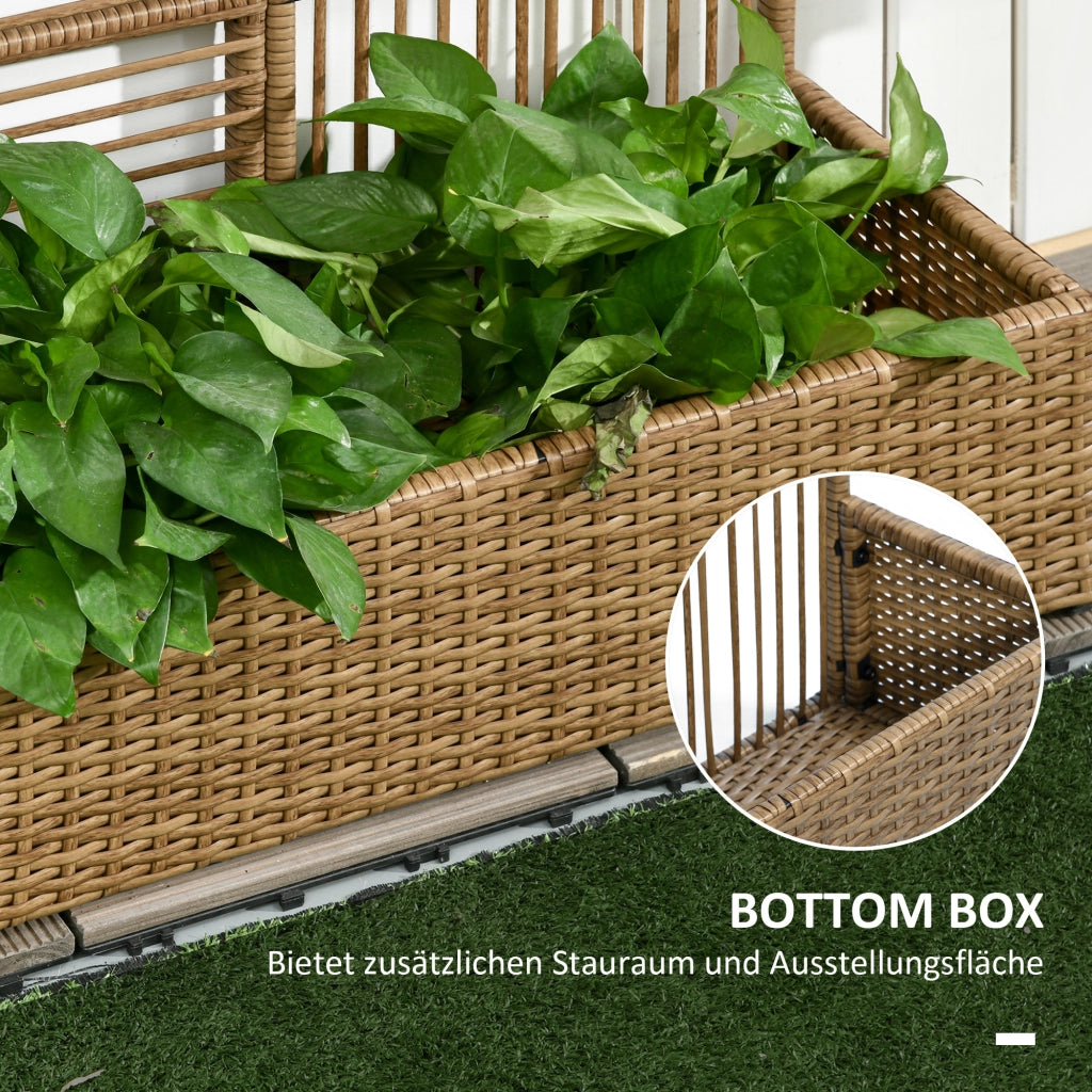 Vaso per Fiori con Griglia ¨C zephmum ¨C Polyrattan, 103x29x103 cm, Sabbia