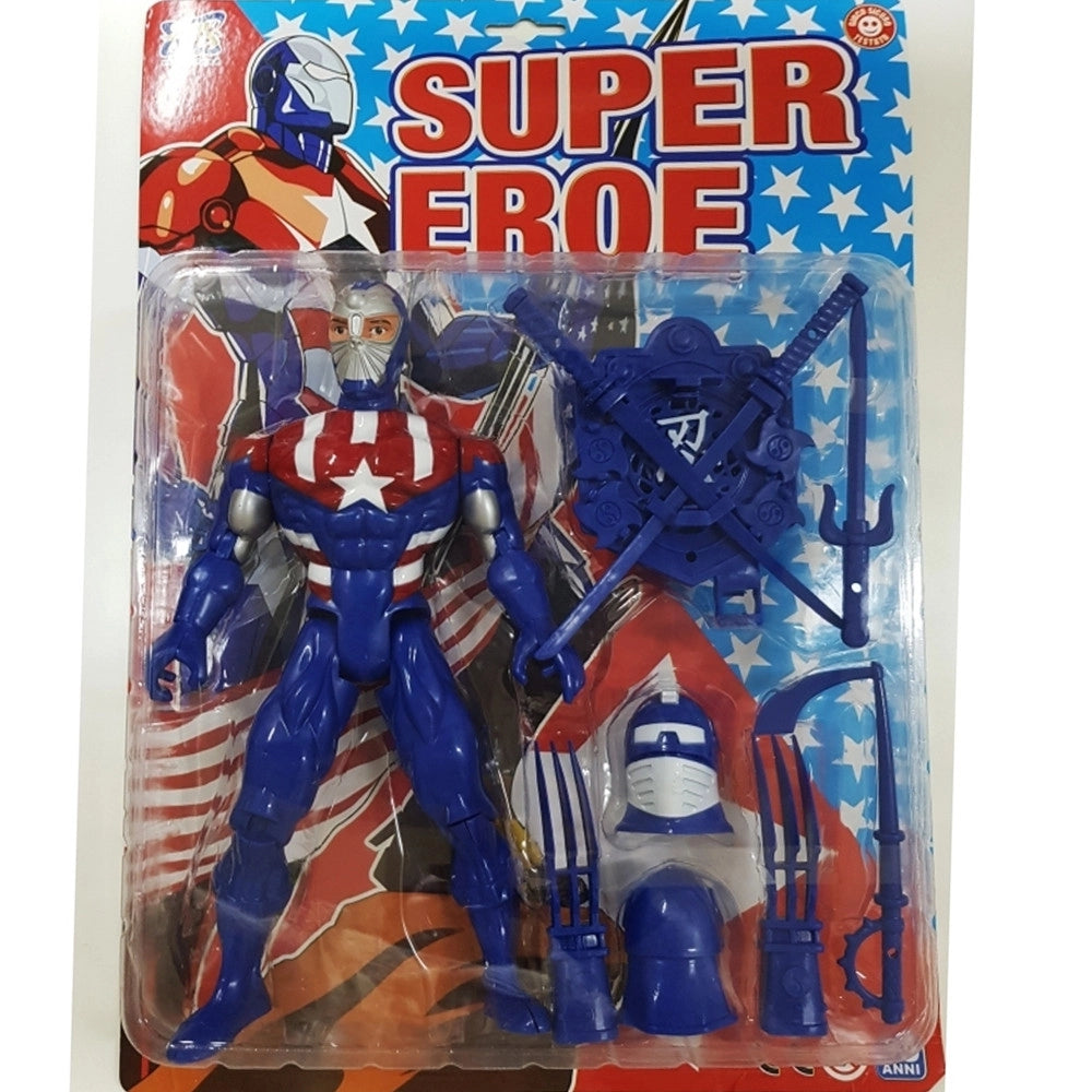 Trade Shop - Super Eroe Guerriero Combattimento Gara Bandiera America Bambini Giocattolo -