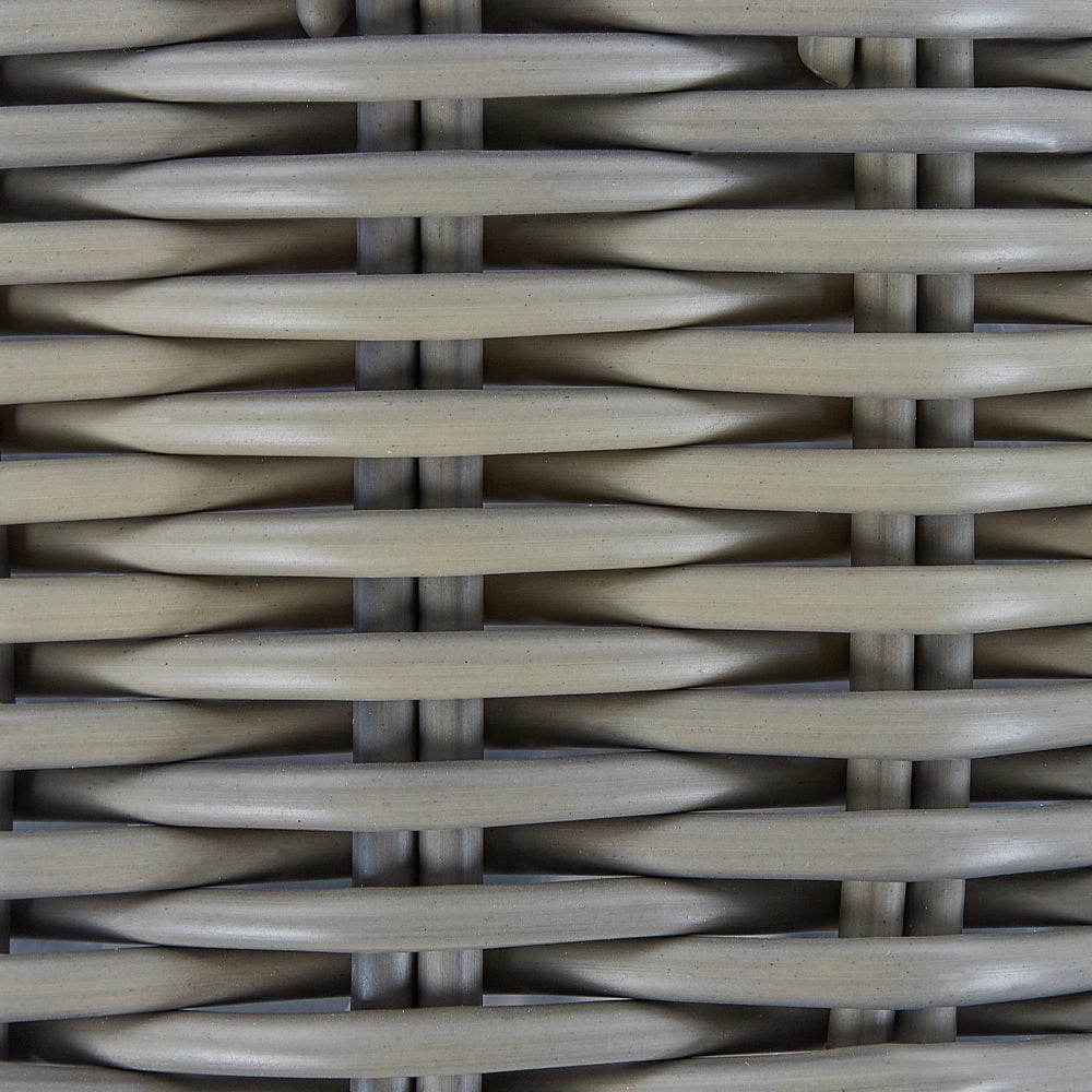 Set di 3 cesti per piante da esterno fioriere rivestite in rattan sintetico marrone talpa