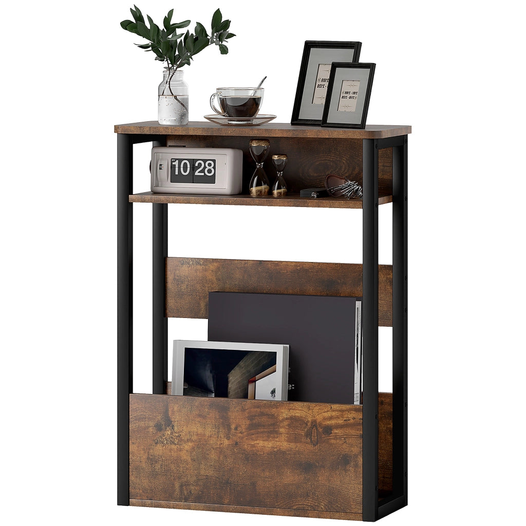 Tavolino da salotto con ripiani a due livelli ¨C zephmum ¨C 46x18x58.5 cm rustico
