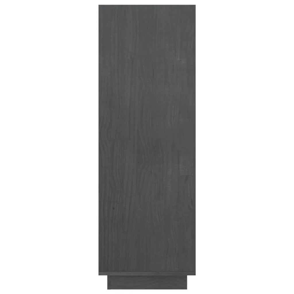 Libreria Divisorio-Scaffale per Libri-Mobile di Stoccaggio Grigio 80x35x103 cm Legno Massello di Pino