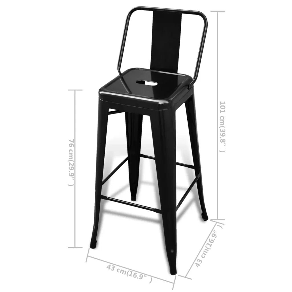 Sgabelli da Bar 2 pz Neri in Acciaio  cod mxl 59760