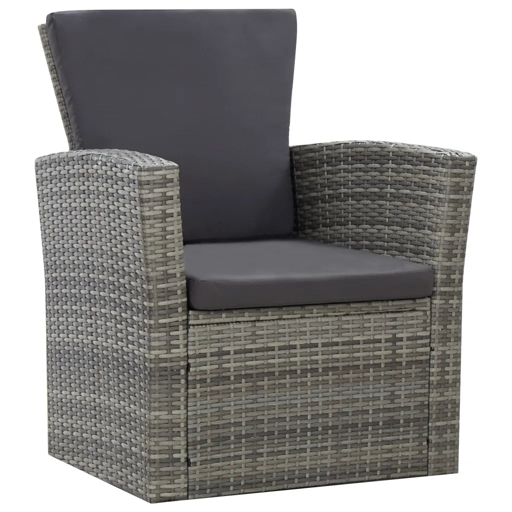 Set Divani da Giardino 4 pz con Cuscini in Polyrattan Grigio cod mxl 35278