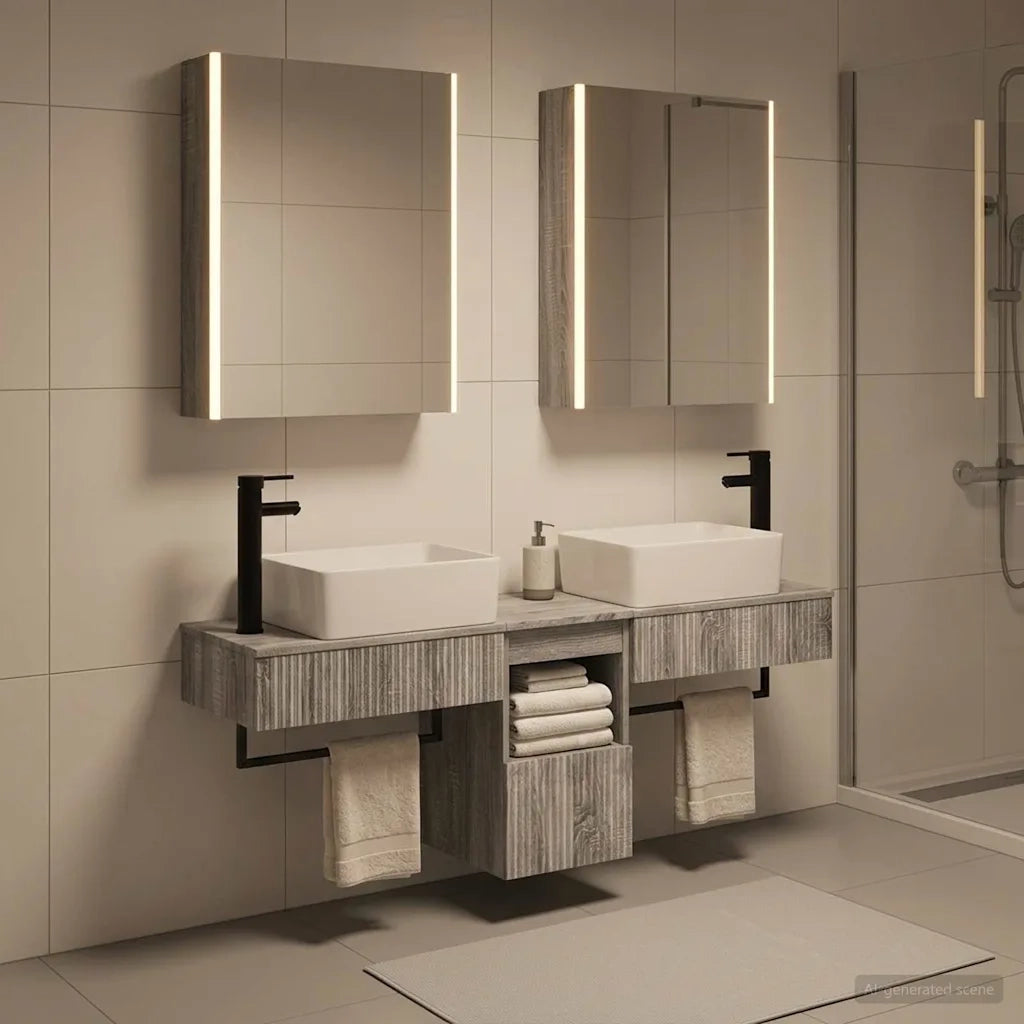 Set di Armadi da Bagno 5 pcs Sonoma grigio 53 x 15,5 x 70 cm 3406332