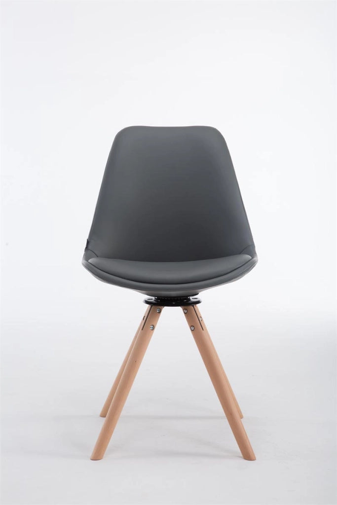 Sedia Calais in similpelle girevole natura,grigio