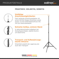 WT-803 Stativo per luci con adattatore - Treppiede in alluminio per studio foto, altezza max 208 cm portata max 3,5 kg per flash softbox