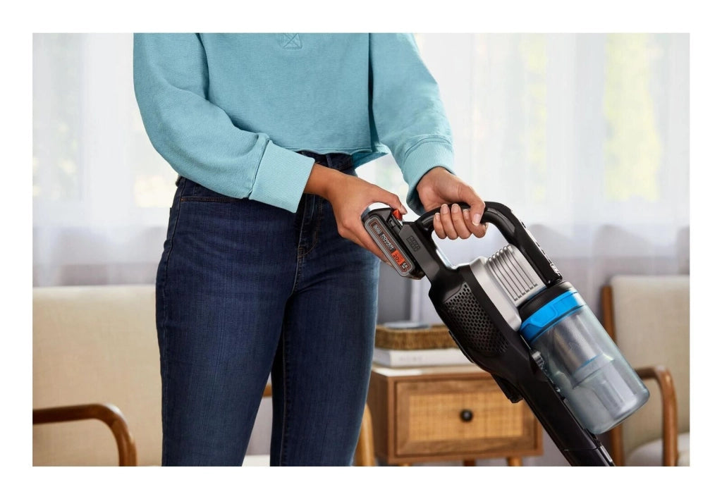 Black & Decker BHFEB520D1 aspirapolvere senza filo Nero, Trasparente, Bianco Senza sacchetto