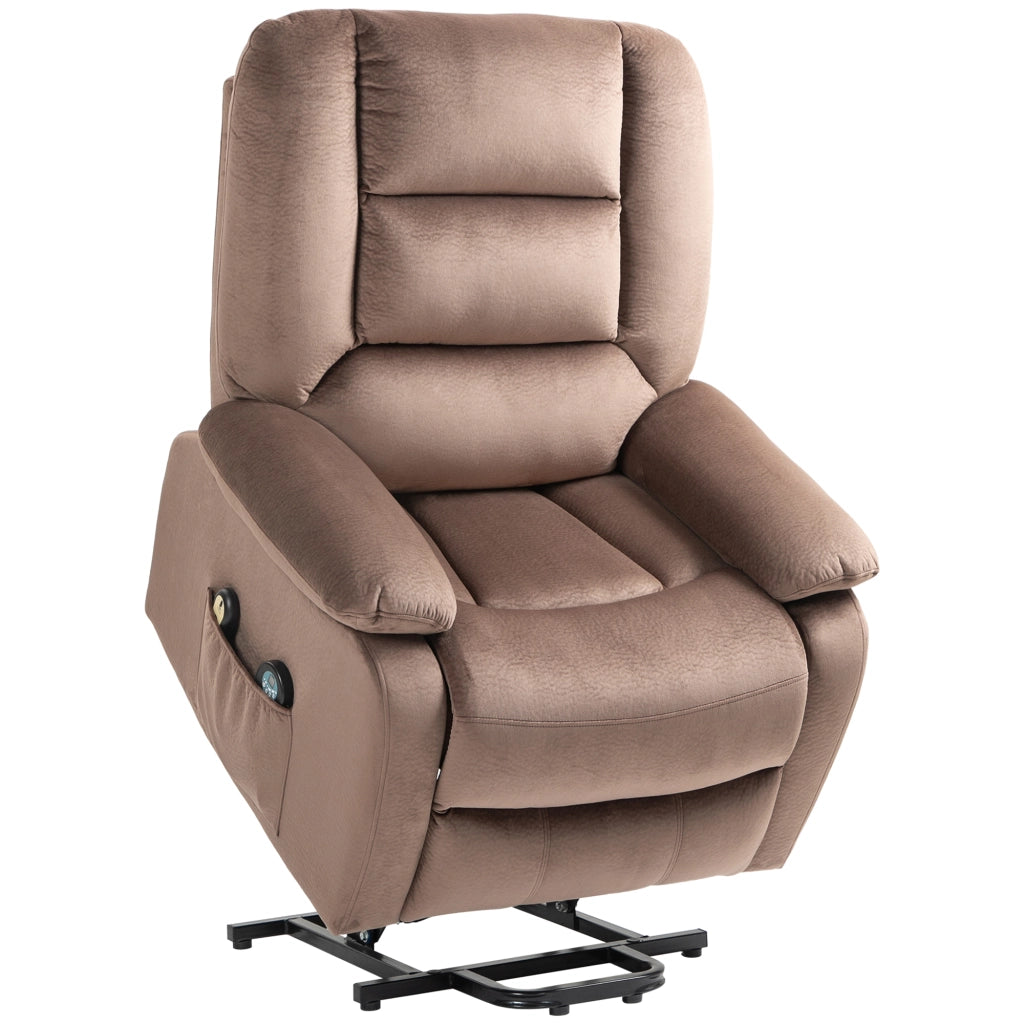 Poltrona relax elettrica con alzata assistita, massaggio e funzione riscaldante, marrone