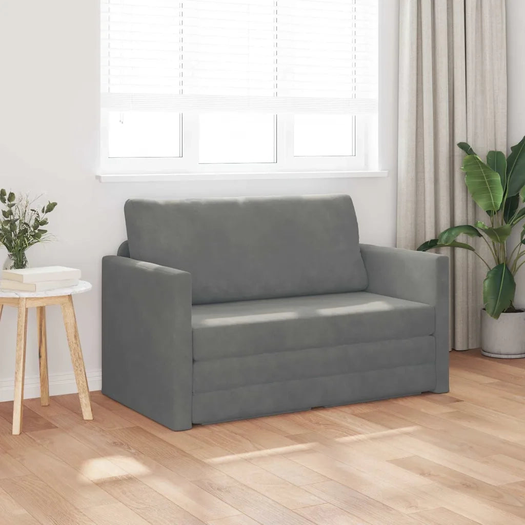 Divano letto-Sofa Letto-Daybed Grigio scuro 124 x 204 x 61 cm Velluto