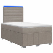 Letto Box Spring LED con Materasso Tortora 120 x 190 cm Tessuto 3455553