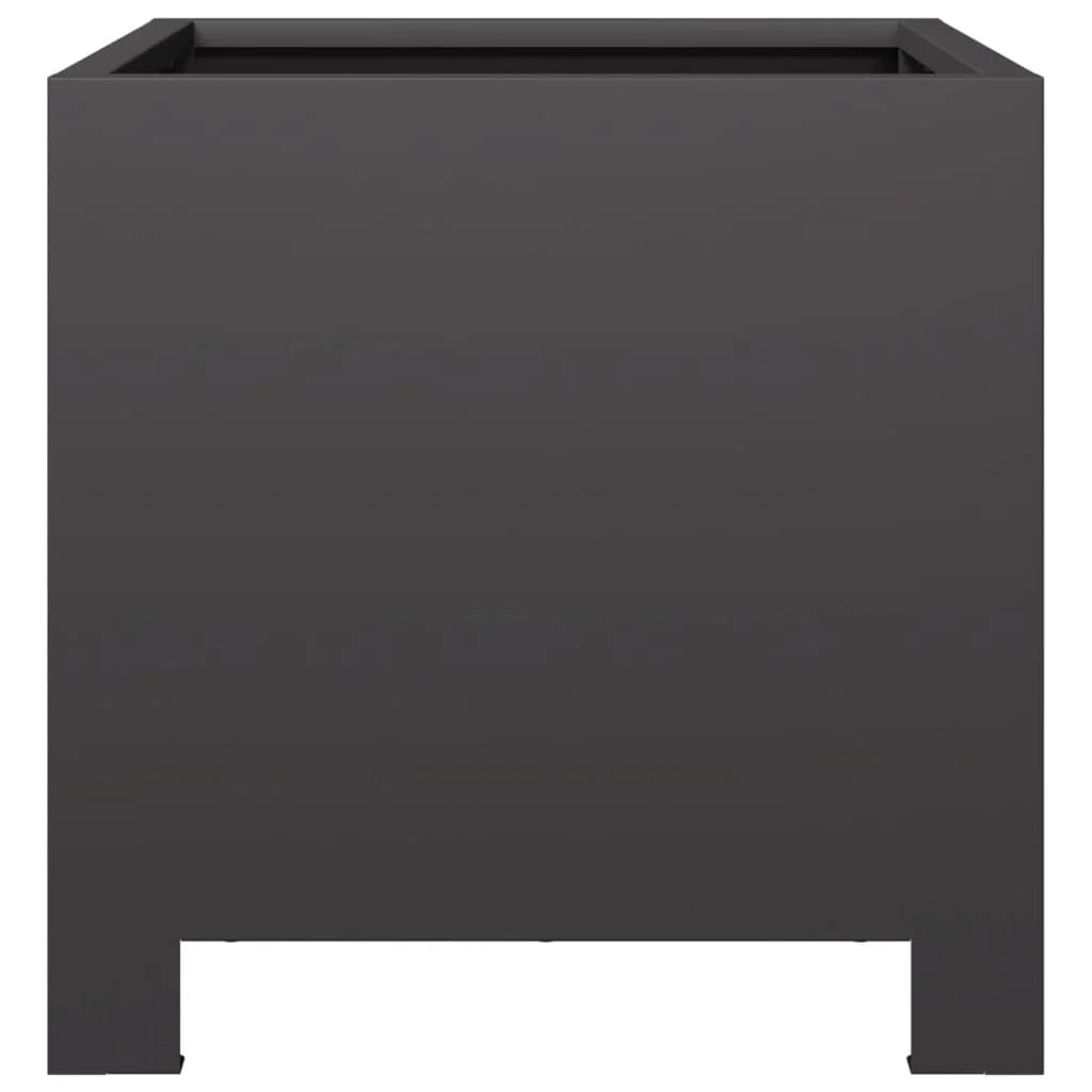 Fioriera rialzata per piante fiori terrazza giardino 30 x 30 x 30 cm acciaio nero 02_0037487