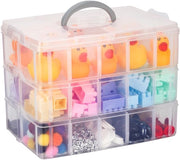 Scatola di Stoccaggio 3 Livelli Stivale - 30 Compartimenti - Distributori Regolabili - Ideale per Giochi/Accessori - Dimensioni: L24.5 x W16.5 x H18.5 cm - Contenitore di Stoccaggio