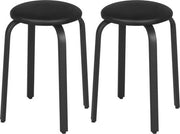 Set di 2 sgabelli da cucina - progettati per essere stivati e compatti - leggeri e resistenti - progetto di design spazievendente - pratico e stile - nero - 29x47 cm