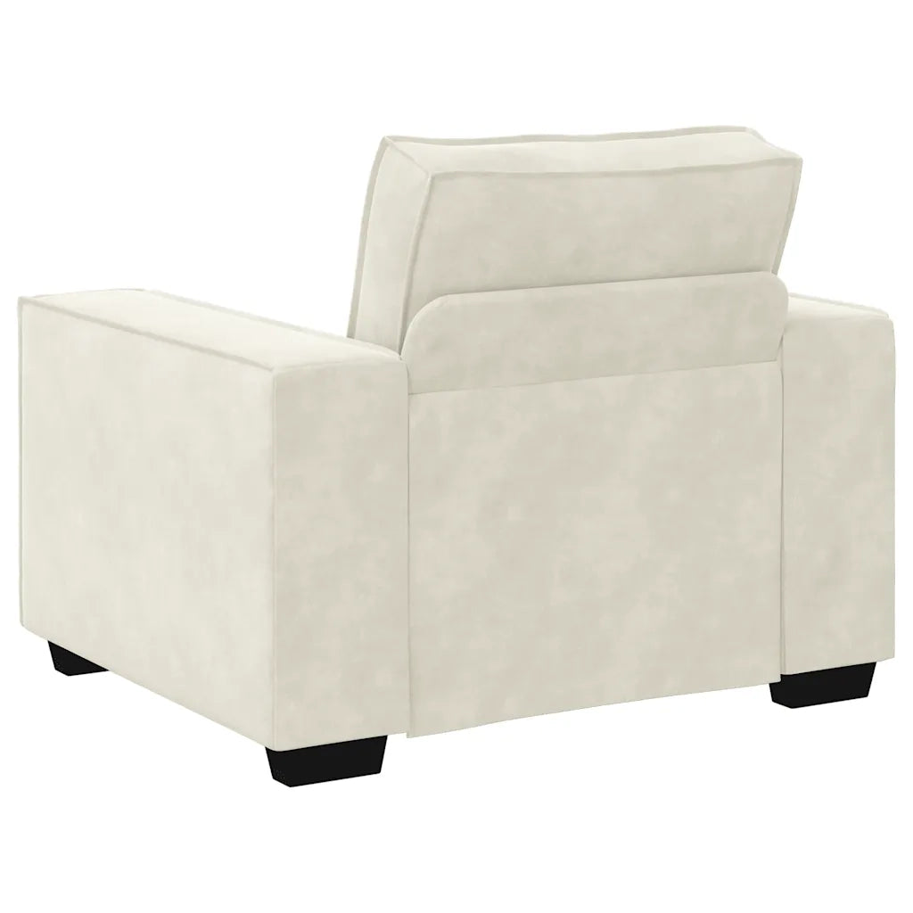 Set di Divani 3 pz con Cuscini Crema in Velluto 3324626