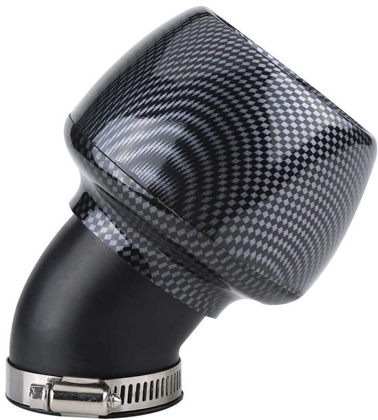 Filtro dell'aria 48 mm - Plastica/Carbonio - Morsetto di gomma regolabile - Per motociclisti/Motorcross/Dirtbike - Migliorata circolazione dell'aria - Qualità professionale - Filtro dell'aria per motori