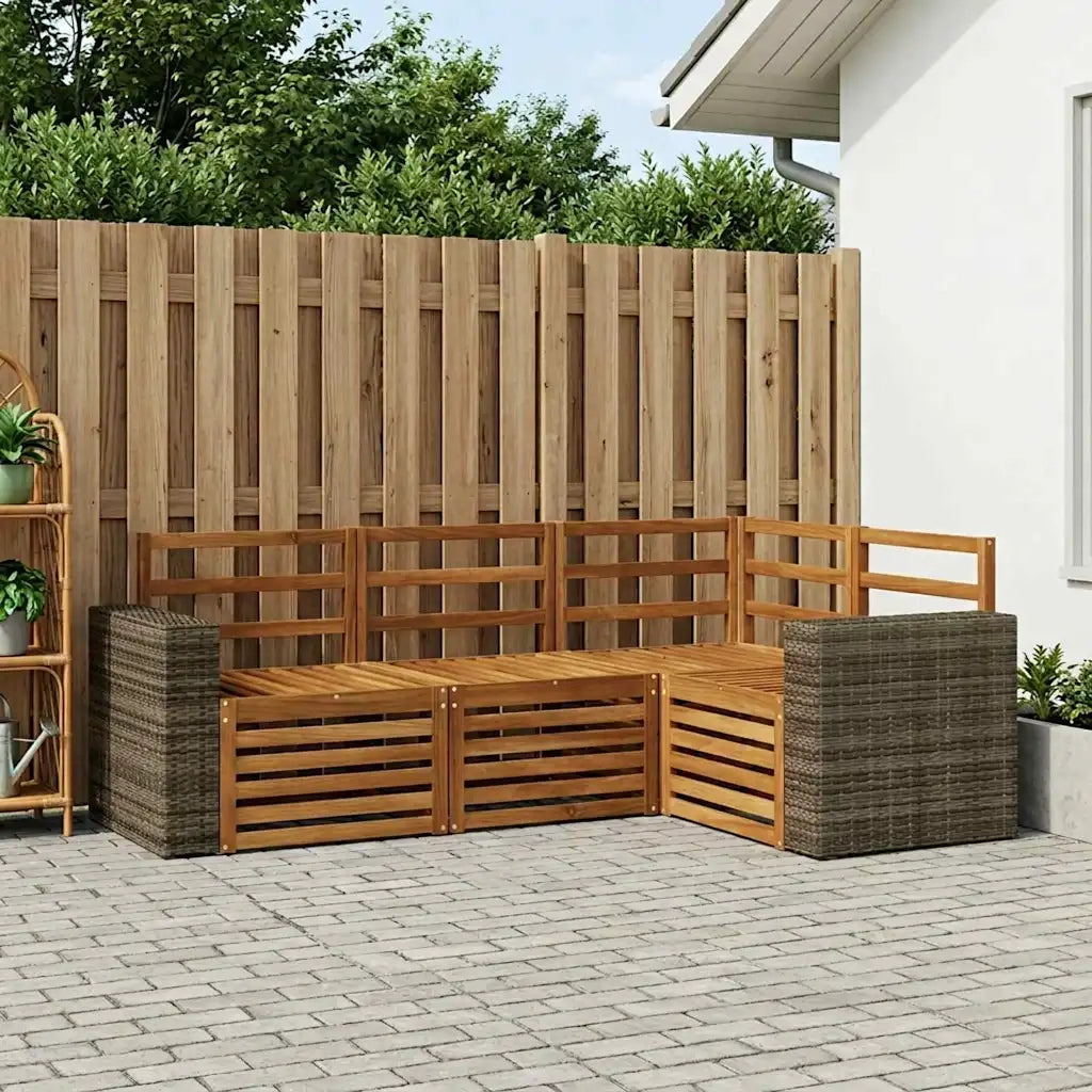 Set divani 4 pcs Legno di Acacia Massello