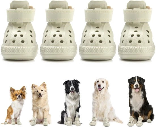 Zoccoli per cani ad alta trazione - 4 pezzi - Sandali per cani estivi - Chiusura con cerniera a clip - Materiale EVA di alta qualità