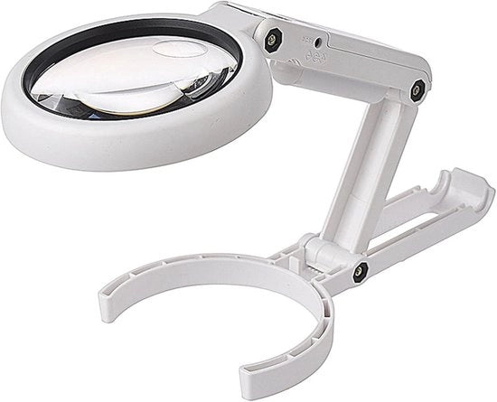 Verglassio, lampada da scrivania, 5x/11x, ripiegabile verglassio, funziona con cavo USB, dotato di 8 lampioni LED per la lettura, Adatto per hobby, gioielleria, fai da te o banco di lavoro