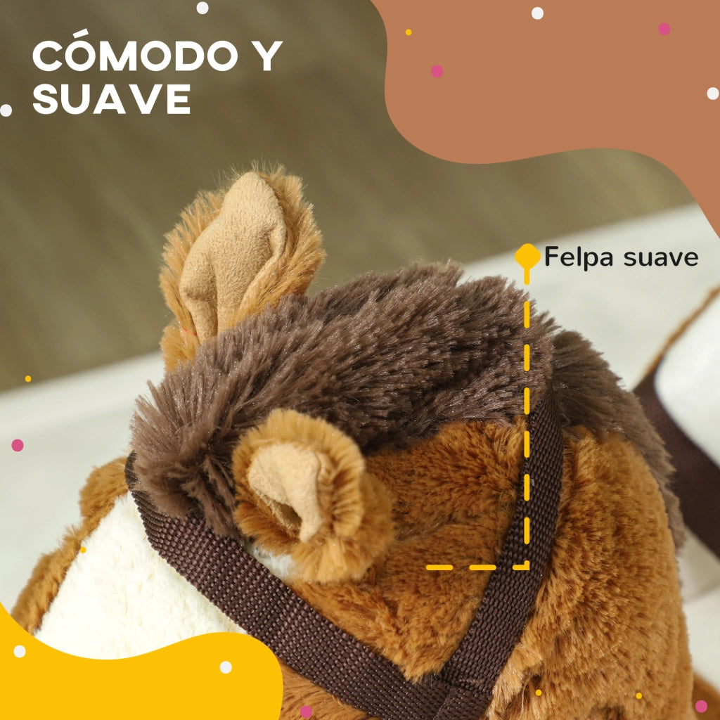 Cavallo dondolo bambini ¨C Minimal ¨C 68x33x45 cm marrone