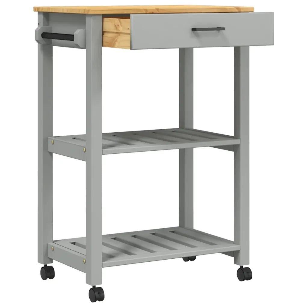 Carrello da Cucina MONZA 60x40x88,5 cm in Legno Massello di Pino CFW1130251