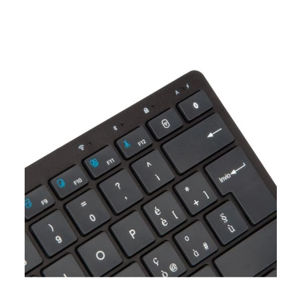 VULTECH TASTIERA MINI, SLIM, WIRELESS E BLUETOOTH, TASTI LOW PROFILE A FORBICE, BATTERIA INTEGRATA R
