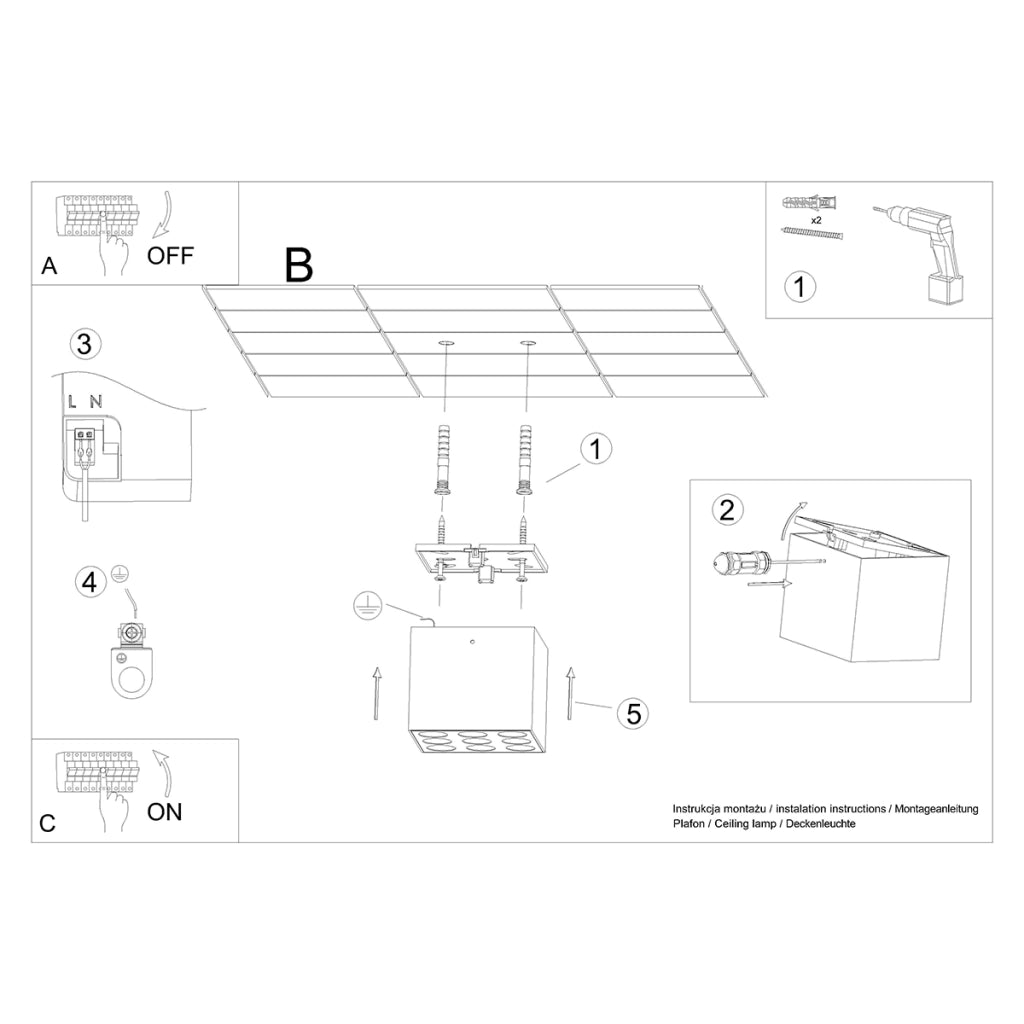 Lampada da soffitto OZZY nero LED