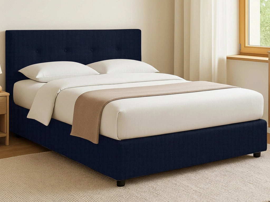 Luton, Letto Piazza e Mezza Sfoderabile Made in Italy, Viola Scuro