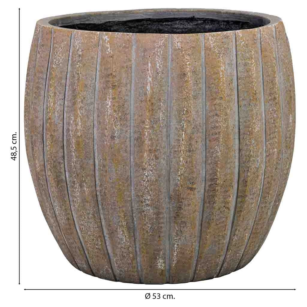 Vaso in fibra di vetro marrone 53x53x48,5 cm