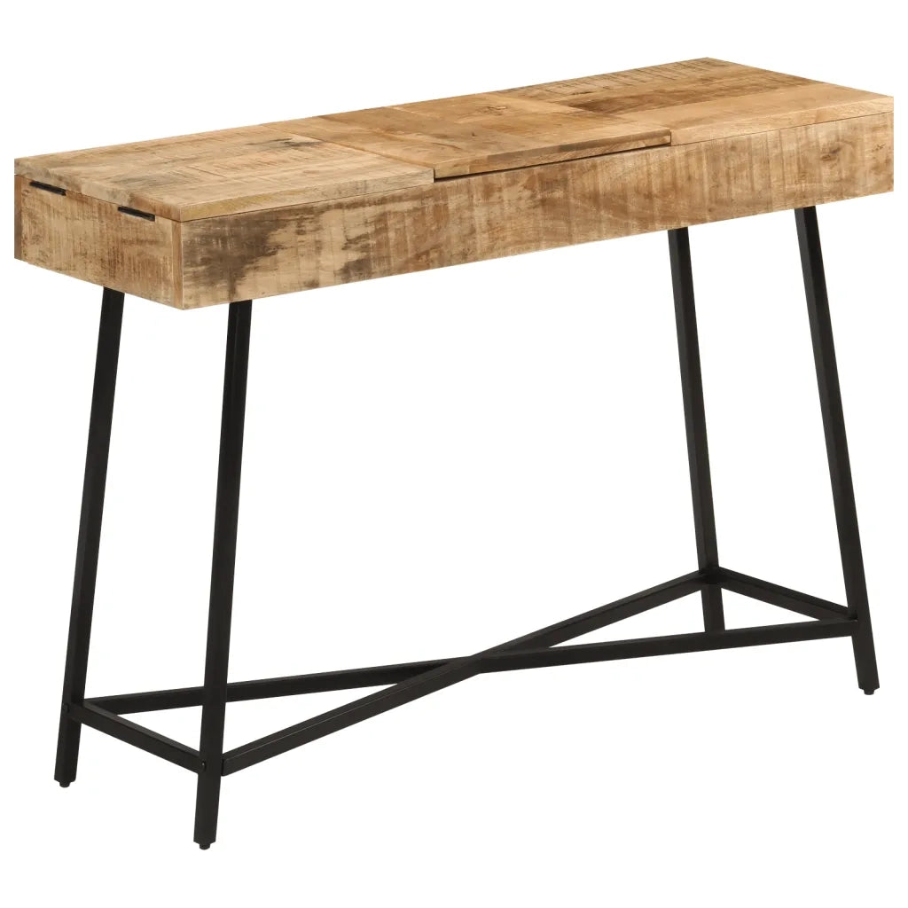 vidaXL Toeletta 105x35x75cm Legno Massello Mango Grezzo e Ferro