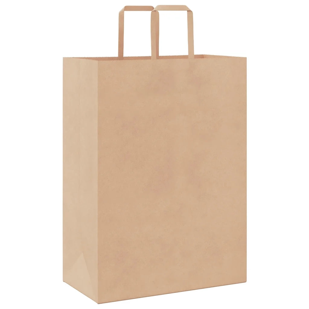 Sacchetti di Carta 250 pz con Manici Marrone 32x17x44 cm 4101818