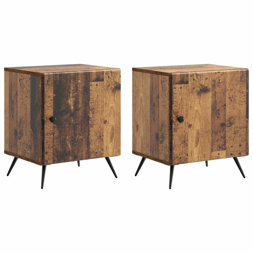 Armadio da Notte 2 pcs Legno antico 43 x 34,5 x 50 cm 895502