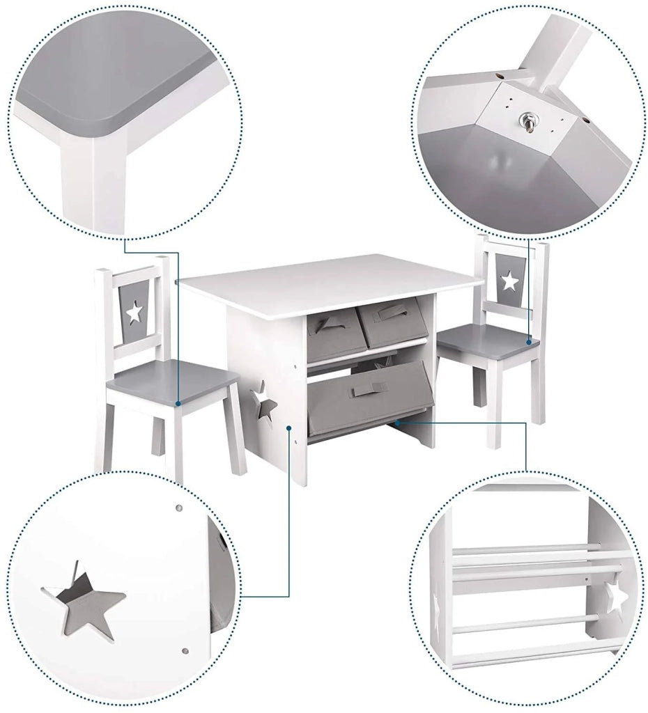 Dinette per bambini con 3 cestelli portaoggetti in legno 19_0000178