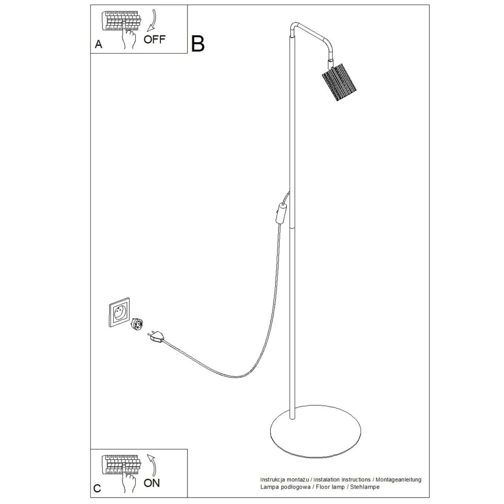 Lampada da terra RAYO 1 marrone