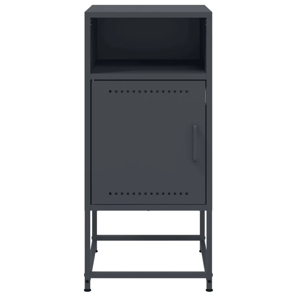 Comodini 2 pz-Set di 2 Tavolino da notte Antracite 36x39x78 cm in Acciaio 402715