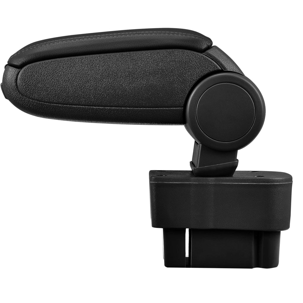 Bracciolo centrale per Opel Corsa D con scomparto imbottito in similpelle nera con cuciture nere 03_0000576