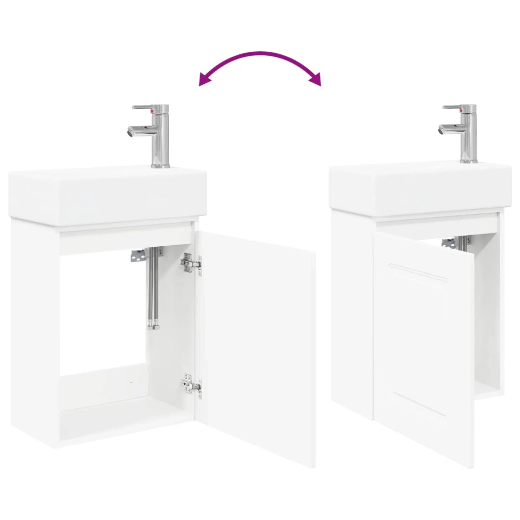 Mobile bagno con rubinetto Bianco 45,5 x 22,5 x 84 cm 889471