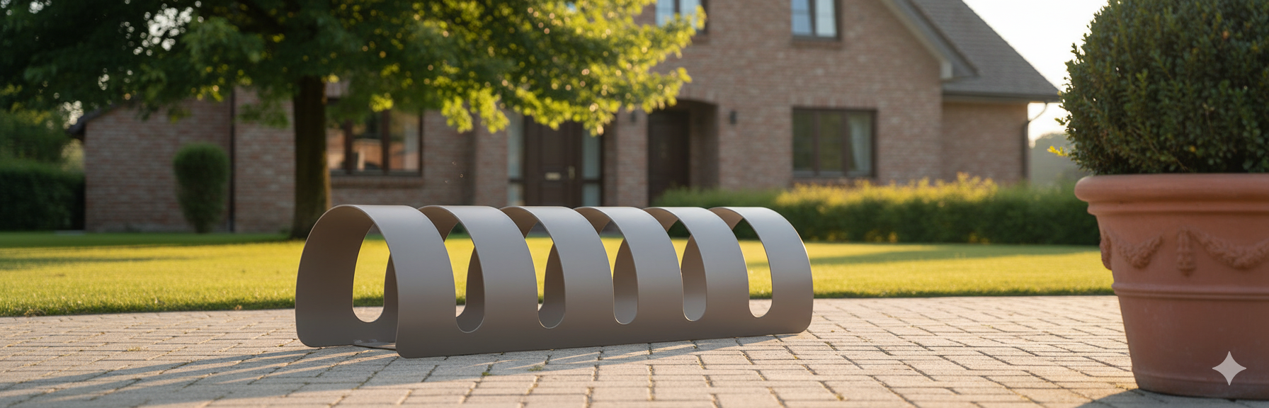 Rastelliera Portabici 5 Posti in Ferro 90x30x23 cm Belfer Bike Rack 42/PB Tortora